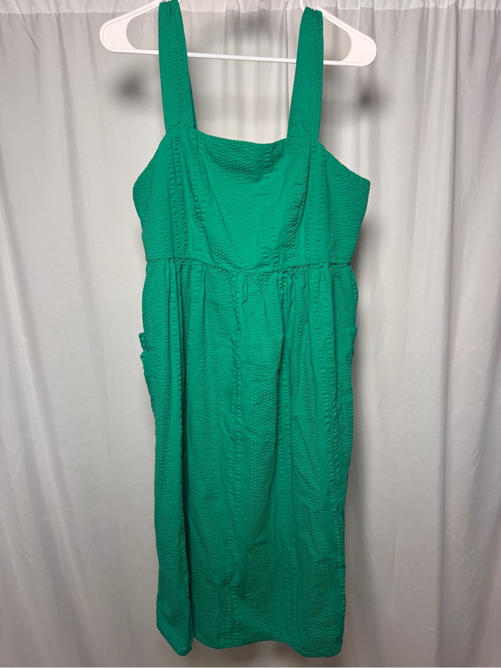 SONOMA Sleeveless Women’s Open Back Green Midi Dress Large Pockets